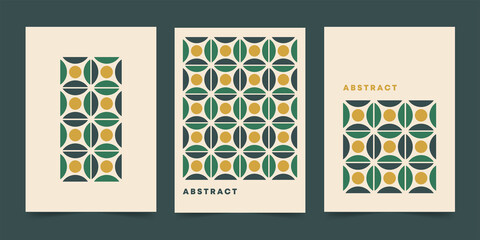 Wall Mural - Company identity brochure template collection. Business presentation vector A4. Corporate report cover abstract geometric illustration design layout bundle. Abstract art