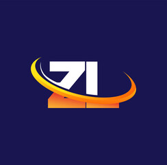 zl initial logo company name colored white and orange swoosh design, isolated on dark background. ve