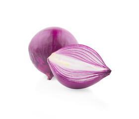 Wall Mural - Red onion isolated on white background.