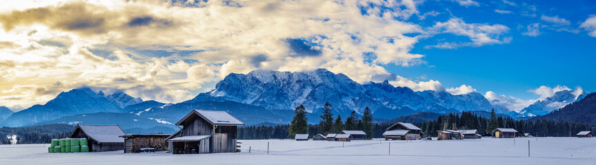 Poster - Karwendel and Wetterstein Mountains at Wallgau - Bavaria