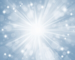 Wall Mural - glowing sparkling christmas starry winter holidays blue starburst background texture with rays.