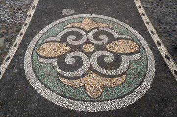 The pavement in temple complex Pura Ulun Danu Beratan