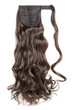 wrap round clip in wavy dark brown synthetic ponytail hair extension