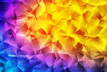 Poster - Light Blue, Red vector background with polygonal style.