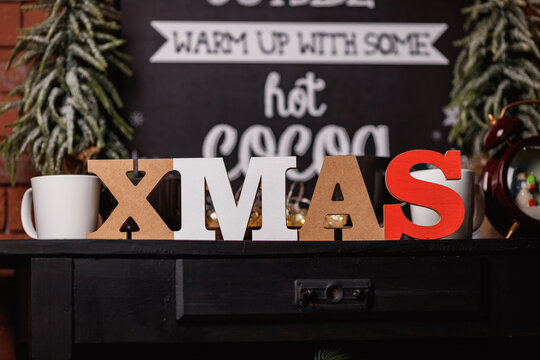 XMAS letters - Christmas writing with gift boxes