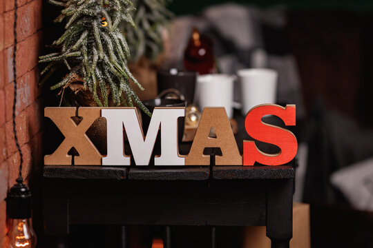 XMAS letters - Christmas writing with gift boxes