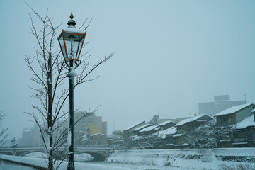 Canvas Print - A snow day in Kanazawa, 2021.