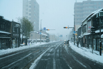 Canvas Print - A snow day in Kanazawa, 2021.