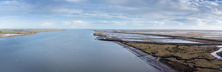 Wall Mural - panoramic view of the river crouch in essex england