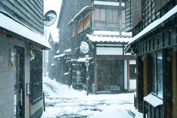 Wall Mural - A snow day in Kanazawa, 2021.