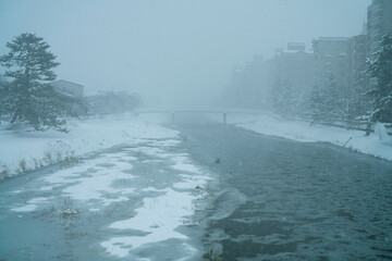 Canvas Print - A snow day in Kanazawa, 2021.