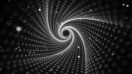 Aufkleber - White swirling geometric tunnel with white dust.