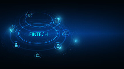 Poster - fintech -financial technology concept.business investment banking payment.vector illustration.