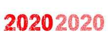 Vector 2020 Year Digits Fractal Is Formed From Random Fractal 2020 Year Digits Elements. Scratched 2020 Year Digits Icon. Fractal Composition For 2020 Year Digits.