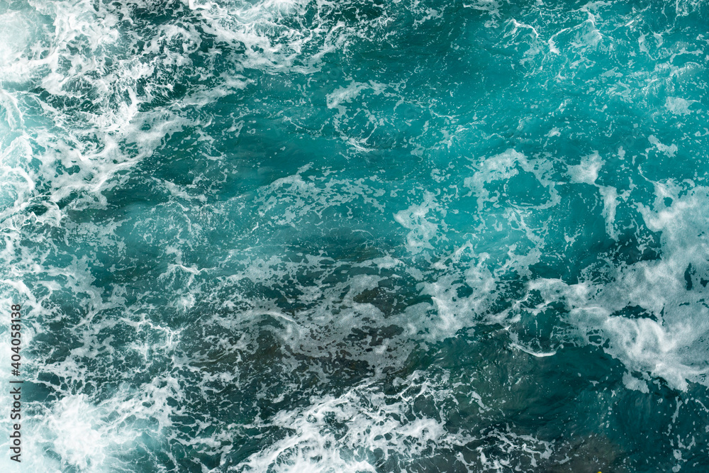 Adriatic Sea foam and waves aerial overhead  - obrazy, fototapety, plakaty 