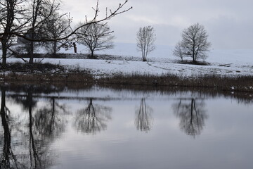 Canvas Print - Holzmaar im Winter