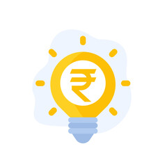 Poster - Idea is money icon with rupee, vector