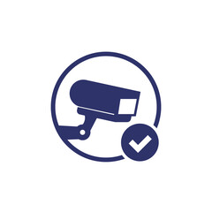 Canvas Print - ip camera icon with checkmark