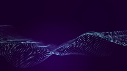 Leinwandbilder - Futuristic wave. 3D visualization of big data. Analytical presentation.3D rendering. Seamless loop.