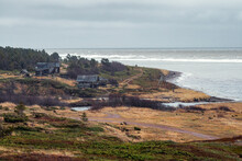 A Settlement On The Far North Shore. Pomeranian Fishing Village. The White Sea Coast.