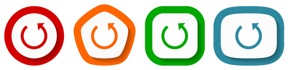 Leinwandbilder - Rotate vector icon set, flat design buttons on white background