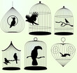 Set of vector birdscages