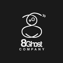 Ghost E Sport Mascot Logo Design VECTOR ILLUSTRATION