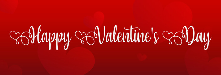 Valentine's day text on red background 