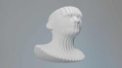 Poster - 3d render of sliced head. Artificial intelligence concept. Abstract  geometric face. ..