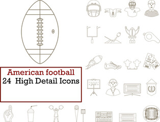 Wall Mural - American Football Icon Set