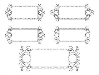 Poster - decorative  frame pattern with scroll element
