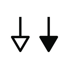 Poster - Down arrow icon. Line and glyph style for web template and app. Vector illustration design on white background. EPS 10 