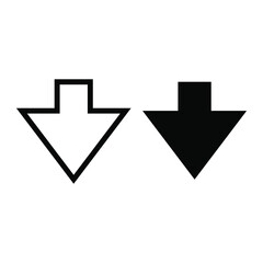 Poster - Down arrow icon. Line and glyph style for web template and app. Vector illustration design on white background. EPS 10 