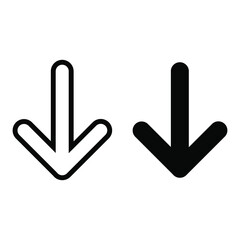 Poster - Down arrow icon. Line and glyph style for web template and app. Vector illustration design on white background. EPS 10 