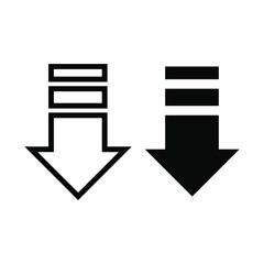 Poster - Down arrow icon. Line and glyph style for web template and app. Vector illustration design on white background. EPS 10 