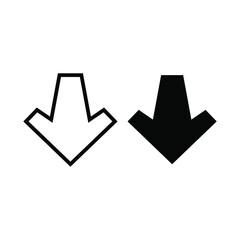 Poster - Down arrow icon. Line and glyph style for web template and app. Vector illustration design on white background. EPS 10 