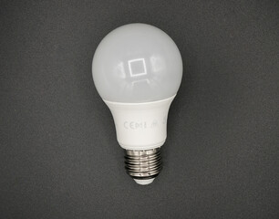 energy saving and money saving led light bulb on dark background