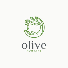 Wall Mural - Olive Oil Logo Design Template