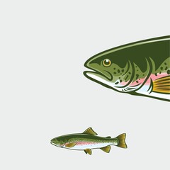 Wall Mural - color trout  logo