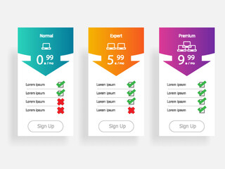 price table template