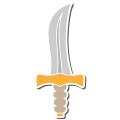 Poster - sword hand drawn doodle stickers design vector illustration