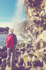 Sticker - New Zealand waterfall