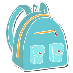 Poster - backpack hand drawn doodle stickers design vector illustration