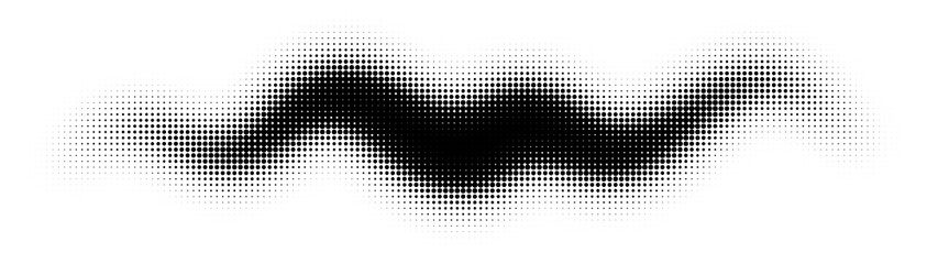 Fototapete - Halftone wave. Seamless pattern. Abstract dotted background. Texture of black dots. Monochrome gradient background. Vector illustration.