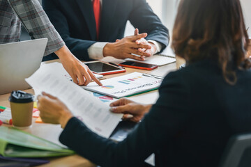 Poster - teamwork business woman accounting concept financial in office