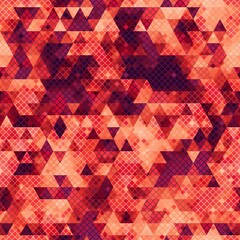 Wall Mural - Vector trendy low poly seamless pattern. Camouflage polygonal background