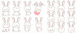 Cute cartoon Rabbit character collection.