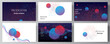 Vector layout of the presentation slides design business template, multipurpose template for presentation brochure. Artificial intelligence, big data visualization. Quantum computer technology concept