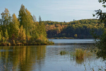 Lake on an autumn sunny day