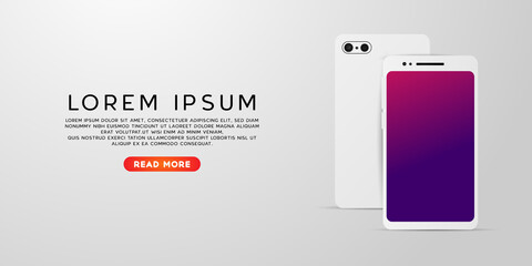 Poster - Banner mobile phone template design vector